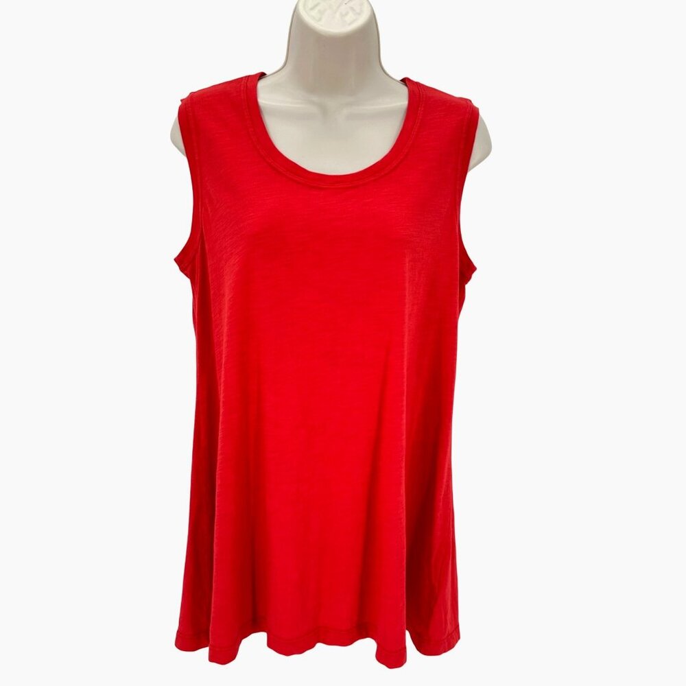 NWOT Flax Womens Red Sleeveless U.S.A. Cotton Blend Tank Top Small